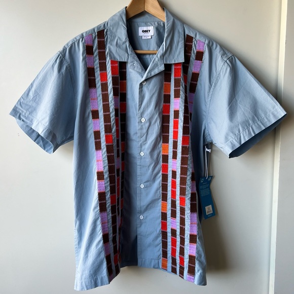 Obey Organic Cotton Short Sleeve Shirt BNWT Brand New size L - Picture 1 of 11